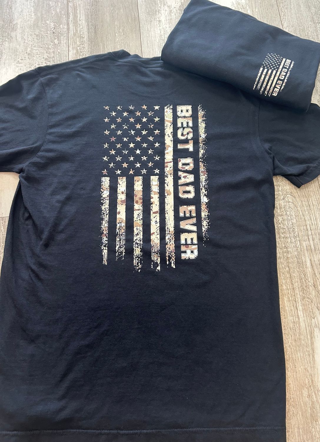 Best Dad Ever Camo flag Comfort Color Tee