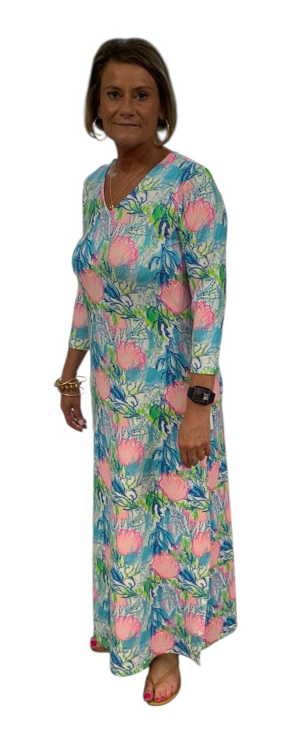 Lulu-B 3/4 sleeve VNeck Maxi