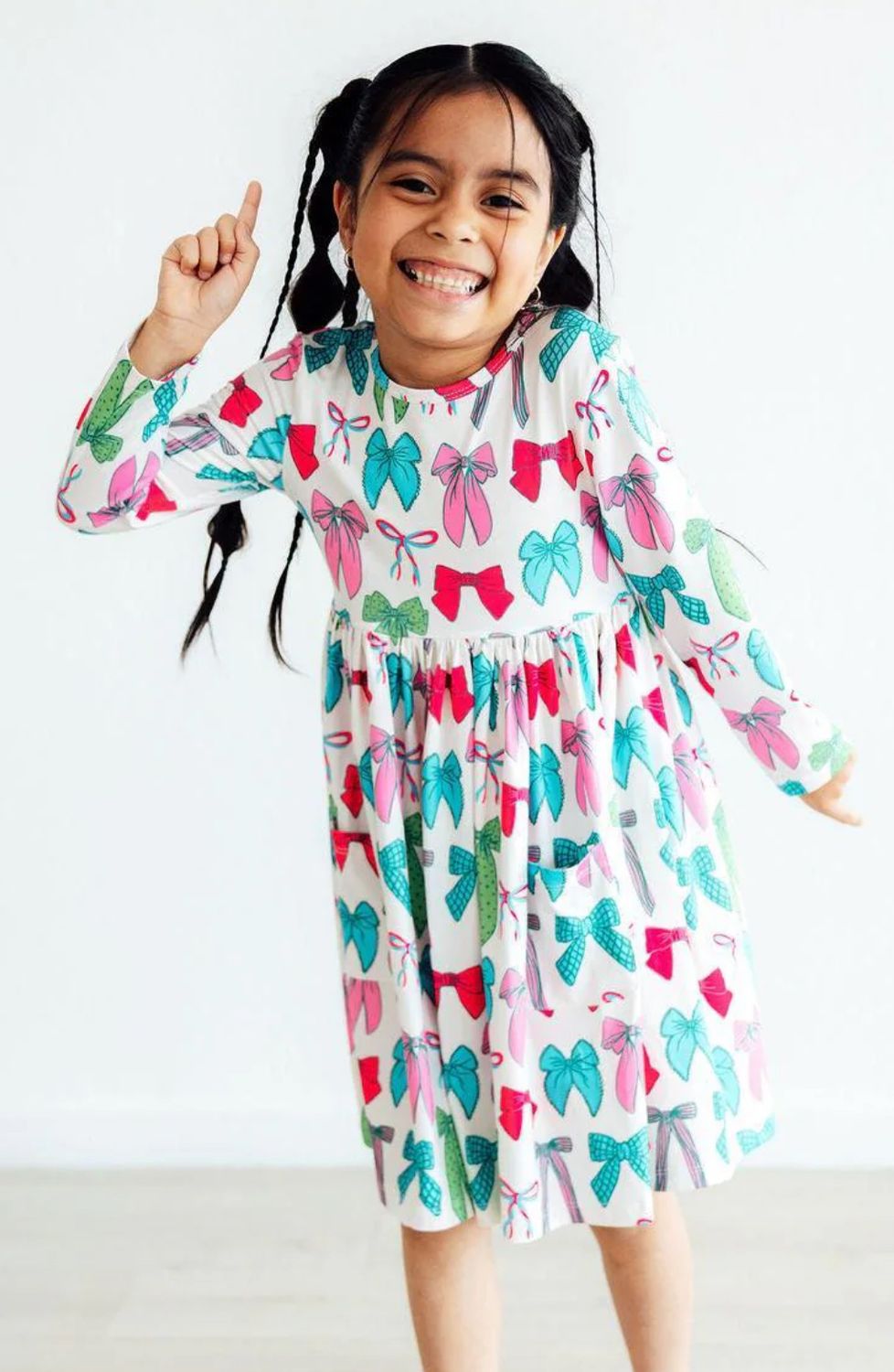 Twirls and Ties l/s pocket twirl dress