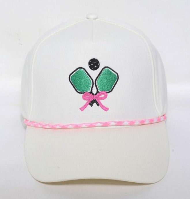Pickleball Paddles w/bow embroidery w/rope detail