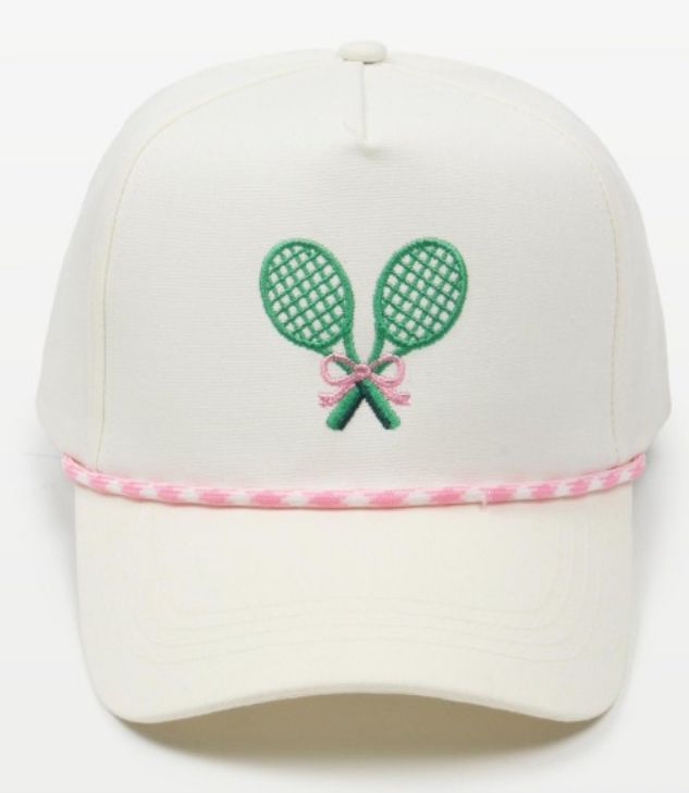 Tennis Rackets &amp; Bow Embroidered Baseball Cap