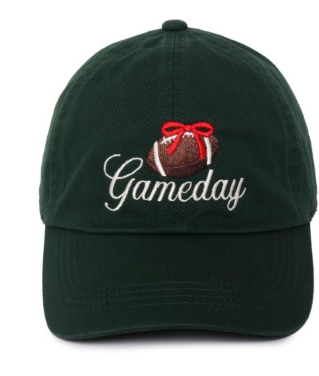 &#39;Gameday&#39; Football Bow Embroidered Baseball Cap