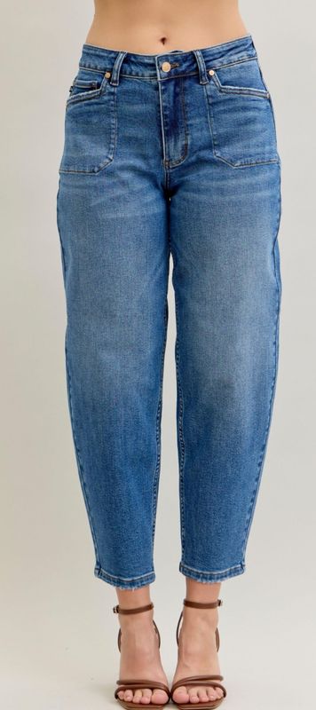Judy Blue HW soft barrel stitch thru pocket jeans