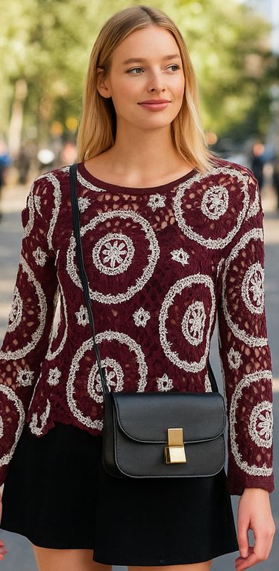 Crochet Jewel Neck top