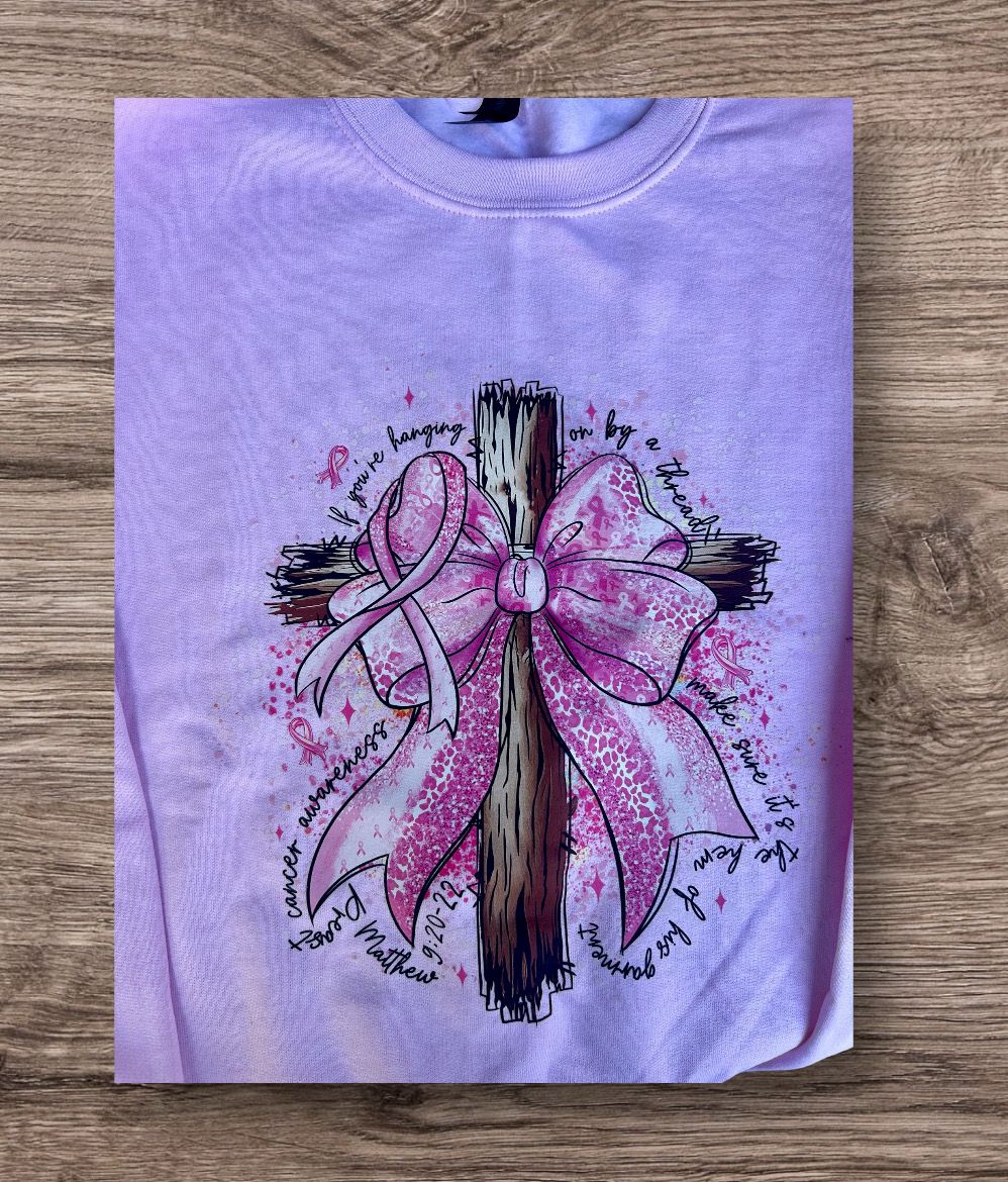 Preppy Jesus Pink Cross Breast Cancer Sweatshirt