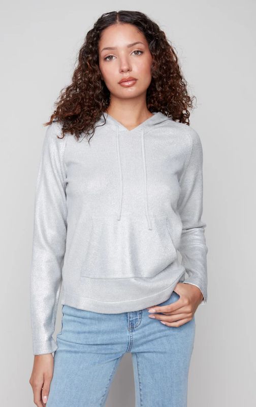 Charlie B Plushy Knit Sweater w/hoodie