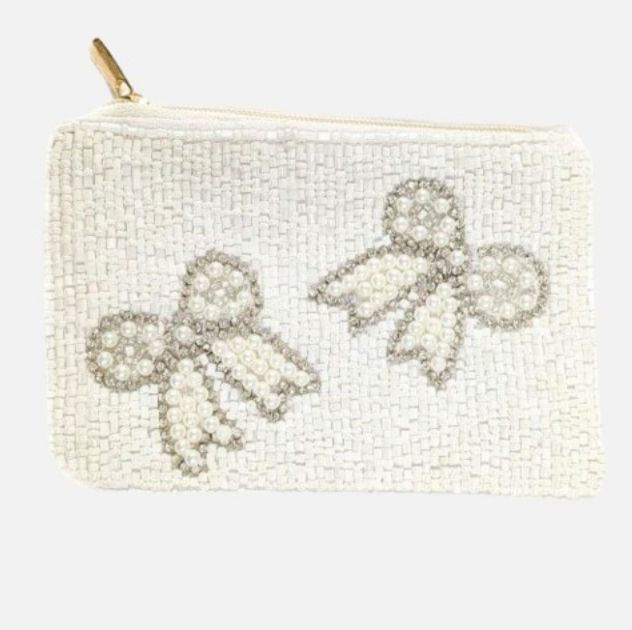 Seed Bead &amp; Pearls Bow Patch