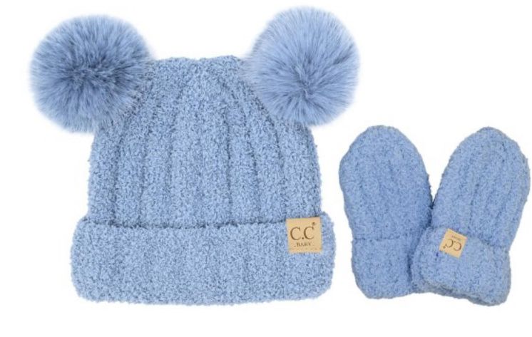 CC Beanie Baby Cozy Yarn hat &amp; mitten set