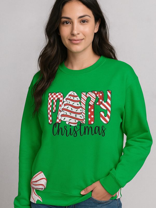 MERRY Christmas unisex sweatshirt w/side bows