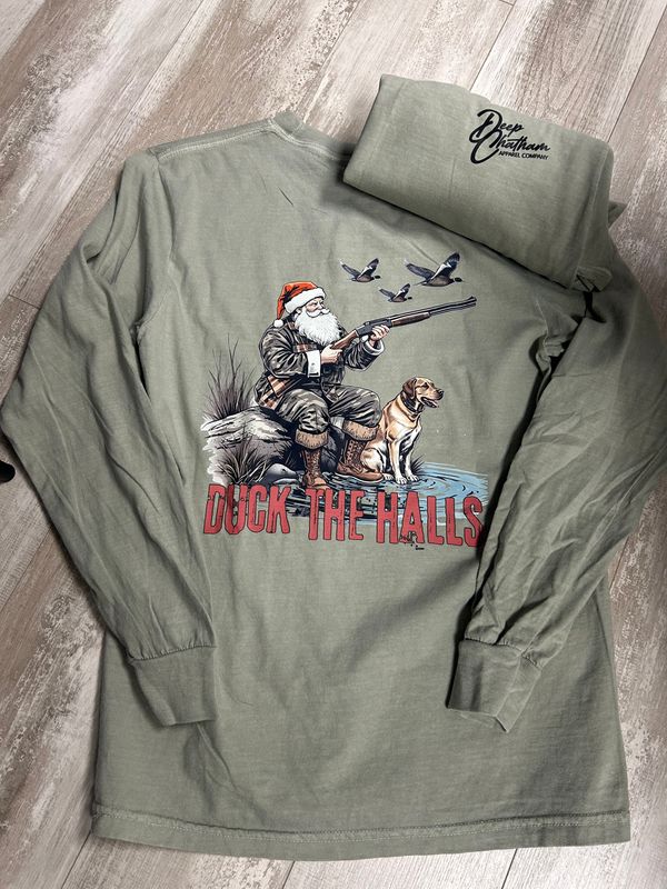 Duck the Halls Hunting Santa comfort color unisex