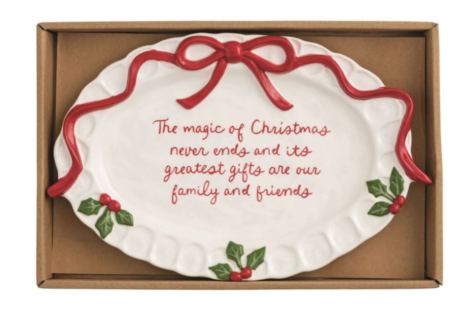 Mudpie Whimsical Christmas Sentiment Plates
