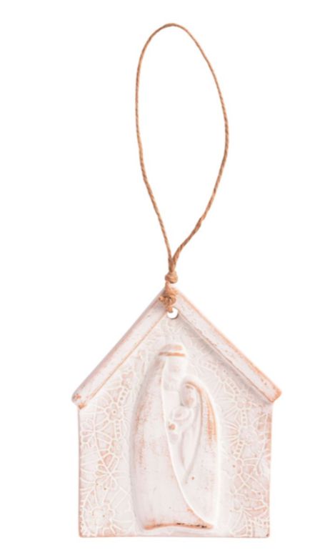 Family Embrace Nativity Lace Ornament