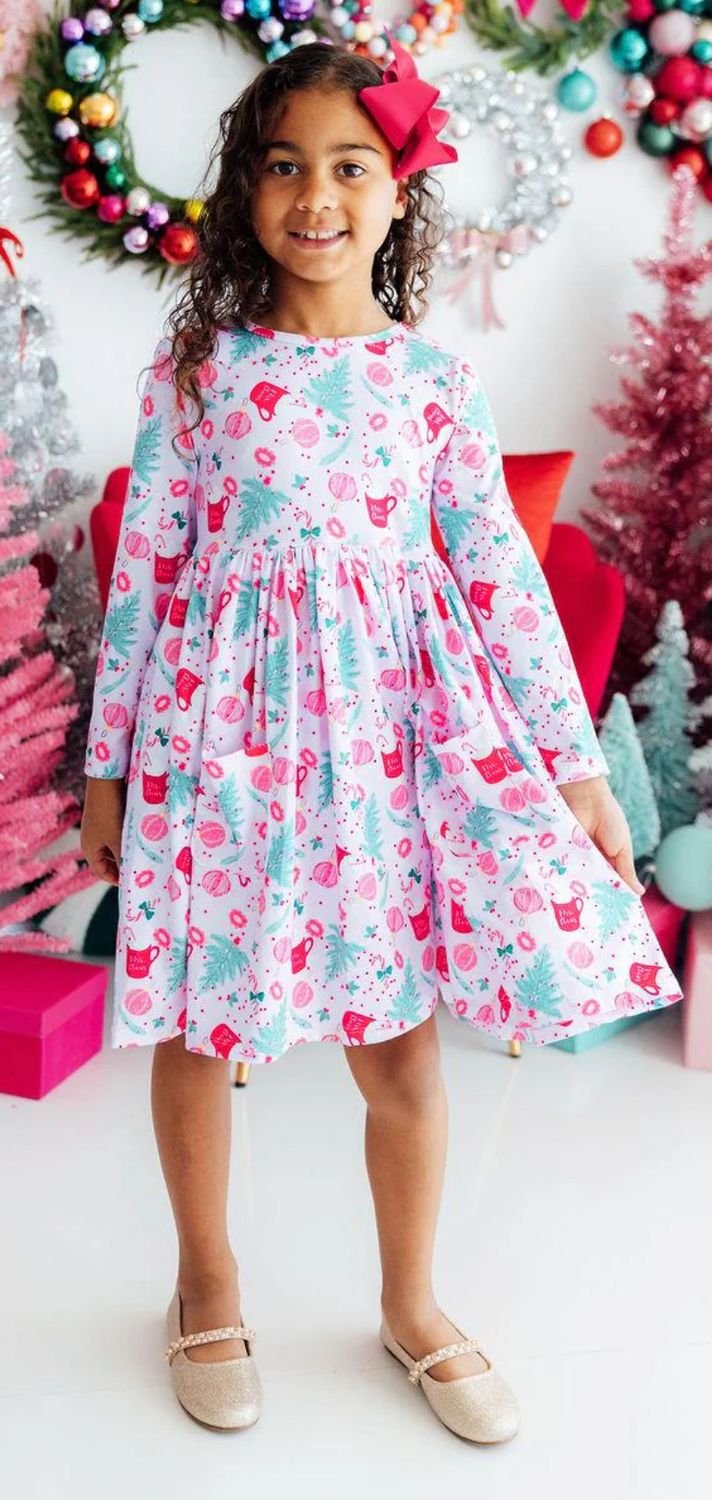 Mila &amp; Rose Cocoa Kisses L/S pocket twirl dress