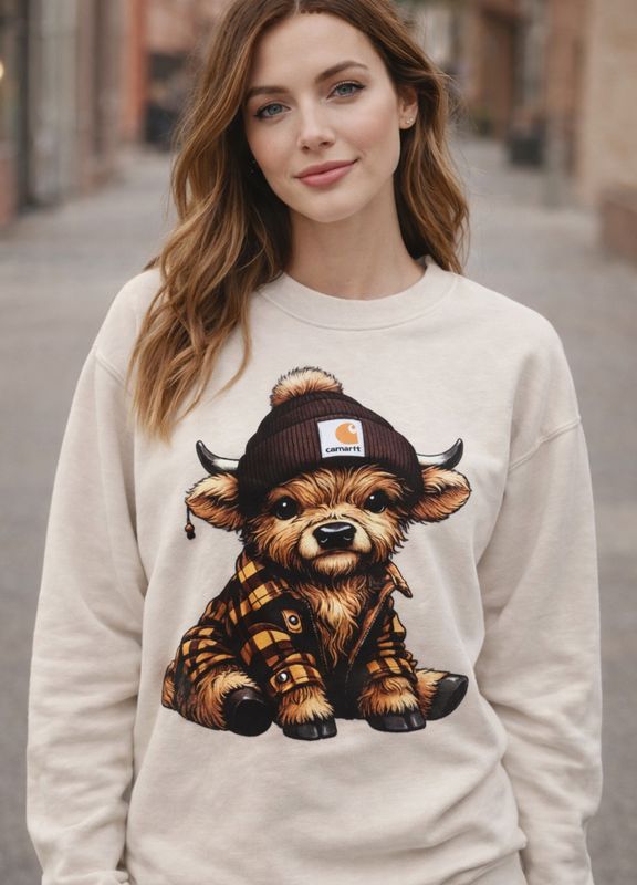 Highland Blue Collar Cow unisex sweatshirt