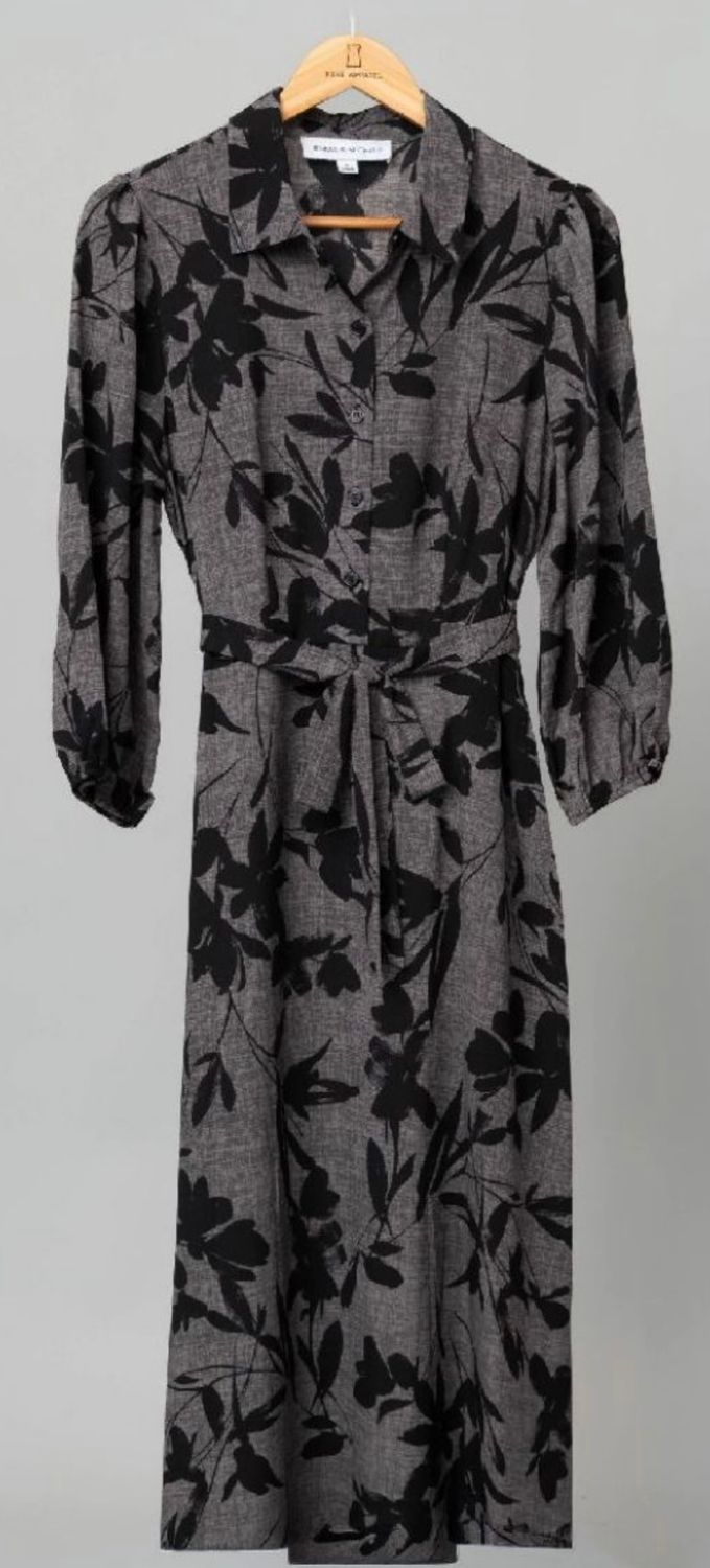 Emma &amp; Michele 3/4 Floral Puff Sleeve Maxi Dress