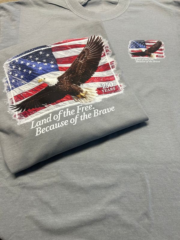 Land of the Free 250th USA L/S Comfort Color Tees