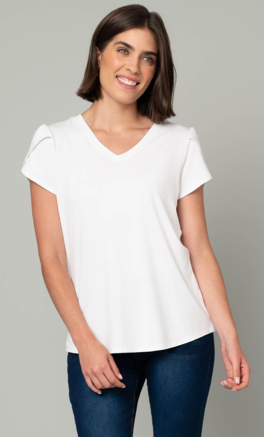 Tulip Sleeve Juliana Crepe Top