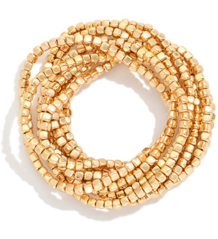 Square Beaded stretch bracelets/set of 9