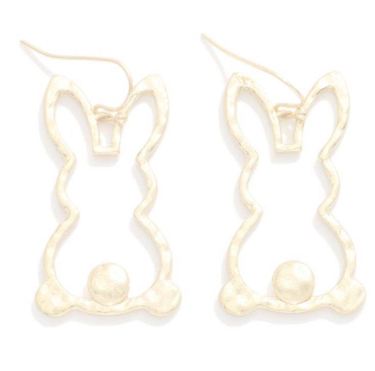 Hammered Easter Bunny Earrings