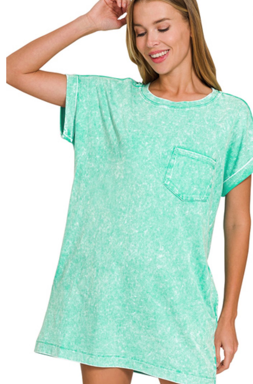 Zenana cotton washed t-shirt dress