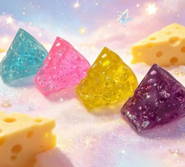 Glitter cheese Squishy Toy