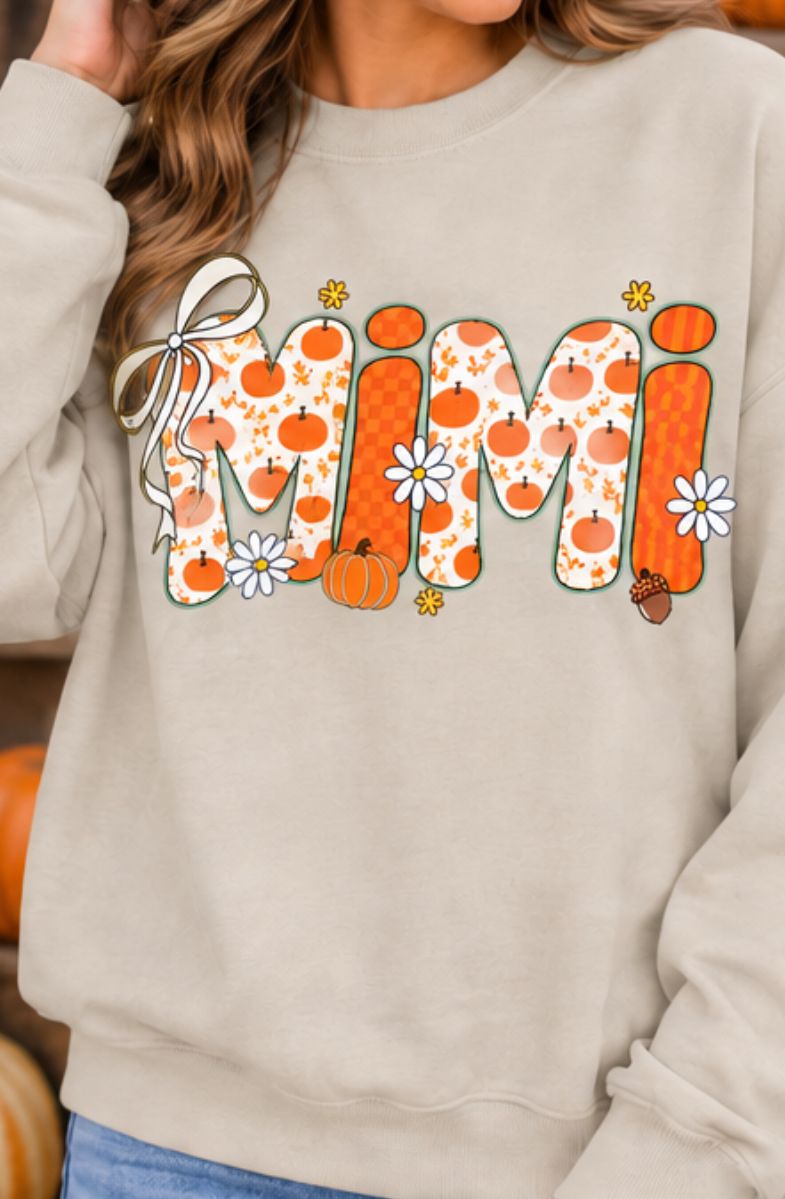 Mimi Pumpkin Floral Coquette bow unisex sweatshirt