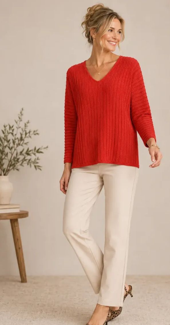 Lurex V-Neck Sweater
