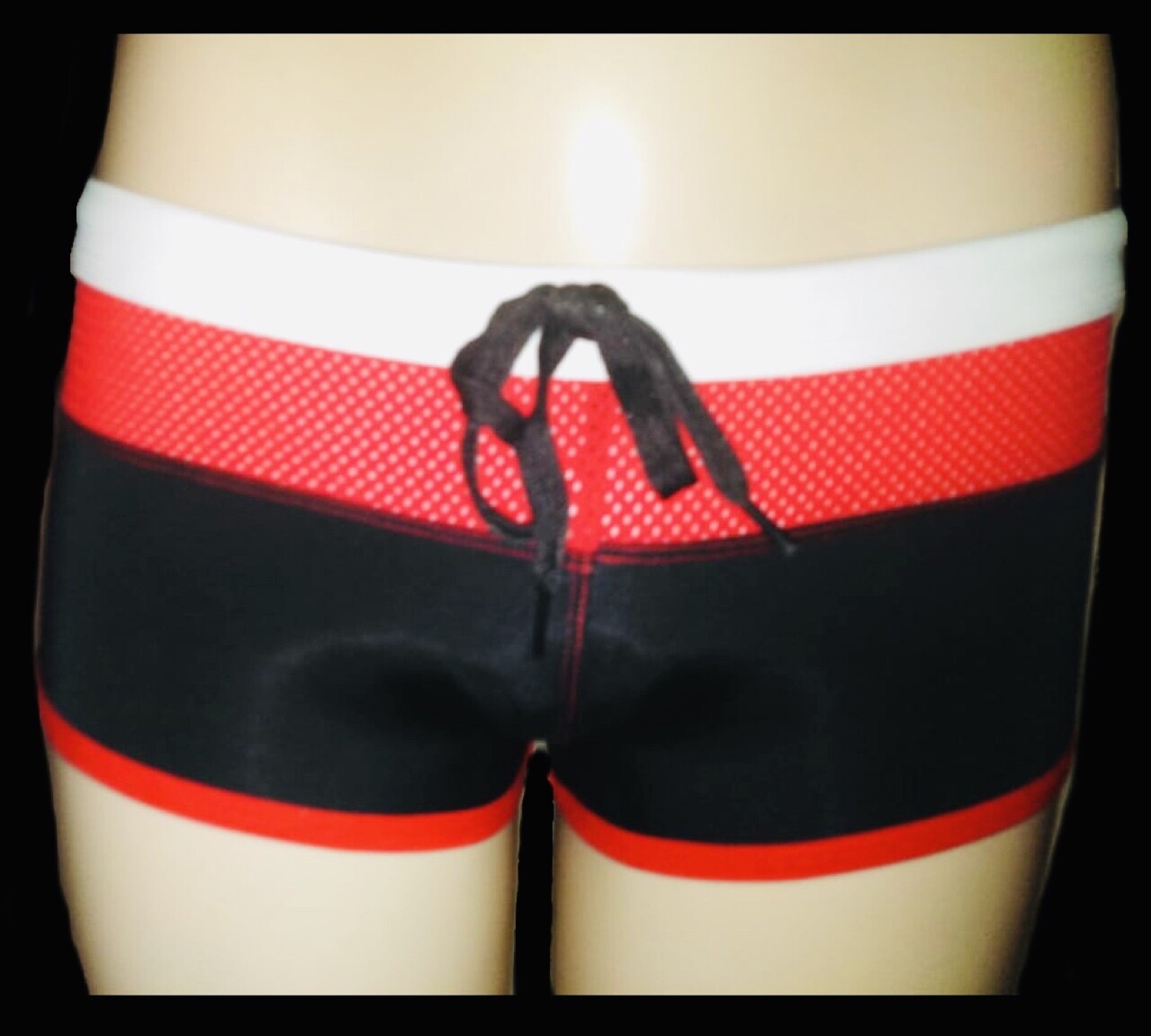 Men’s Swimwear | Briefs | White &amp; Black &amp; Red