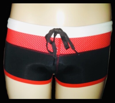 Men’s Swimwear | Briefs | White &amp; Black &amp; Red