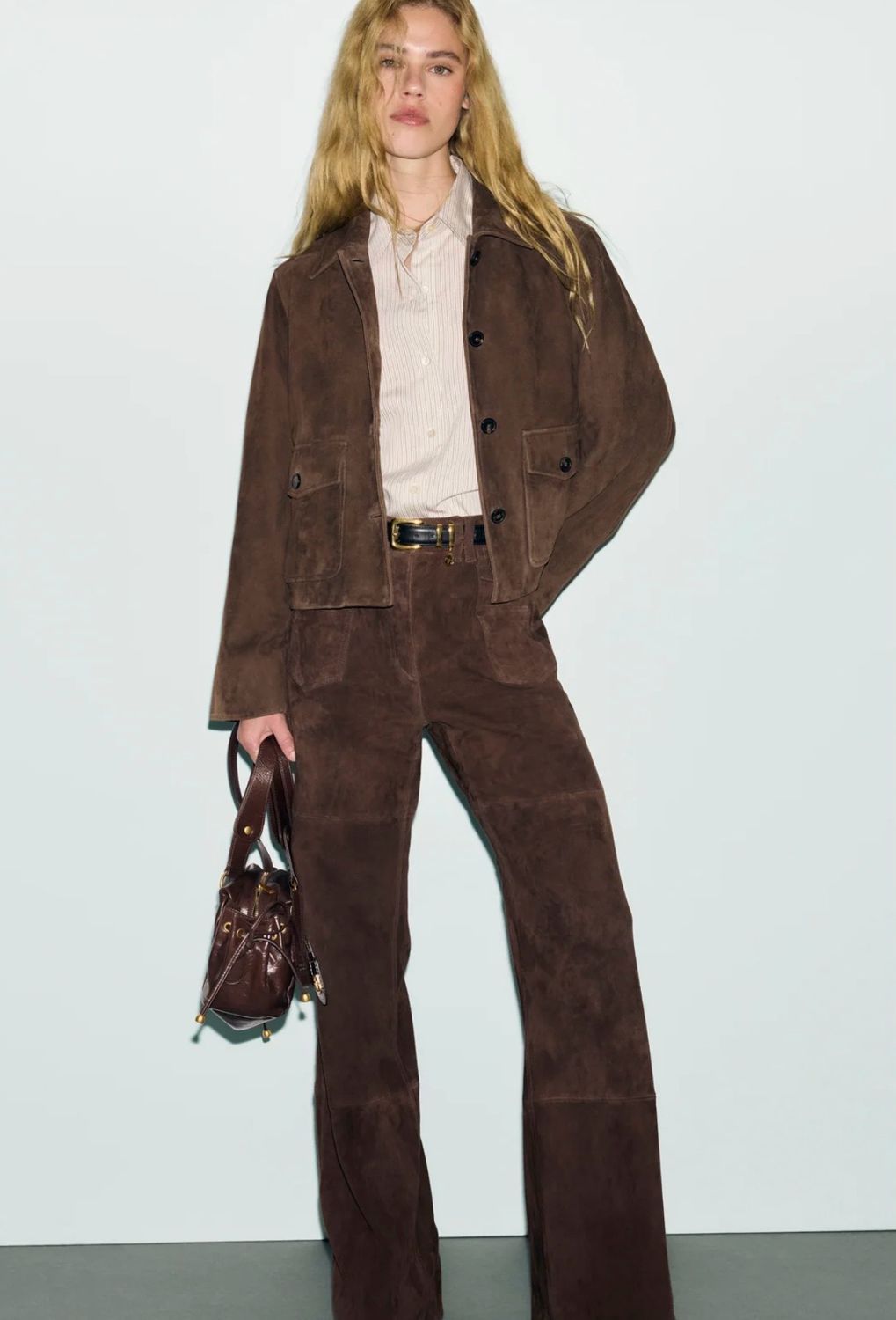 JEAN FLARE ANNA CUIR VELOURS GERARD DAREL 