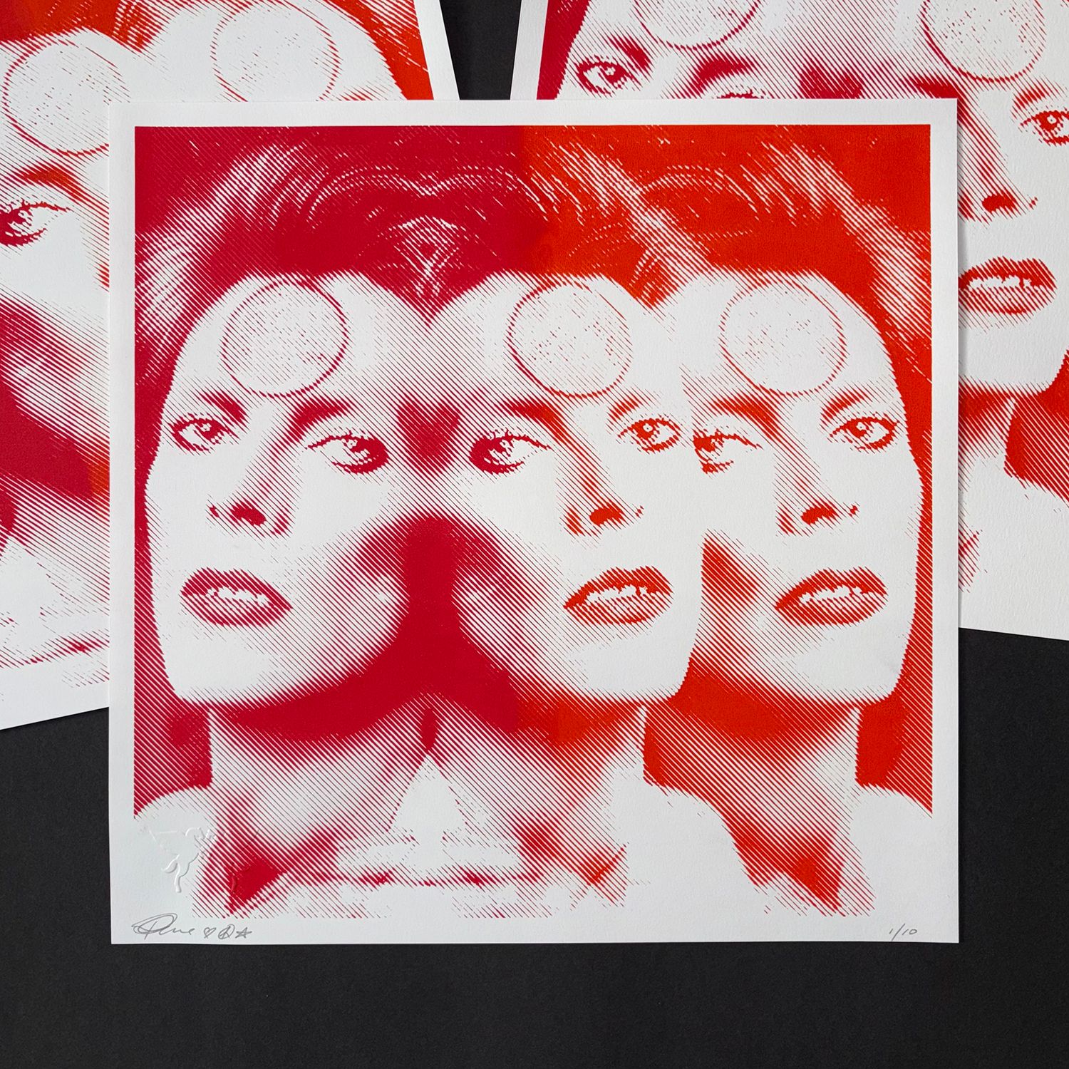 David Bowie Red/Orange Screen Print