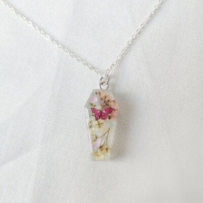 Floral Coffin Necklace