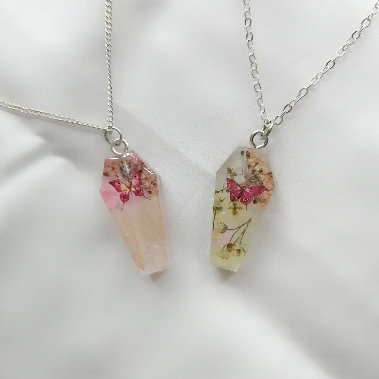 Floral Coffin Necklace