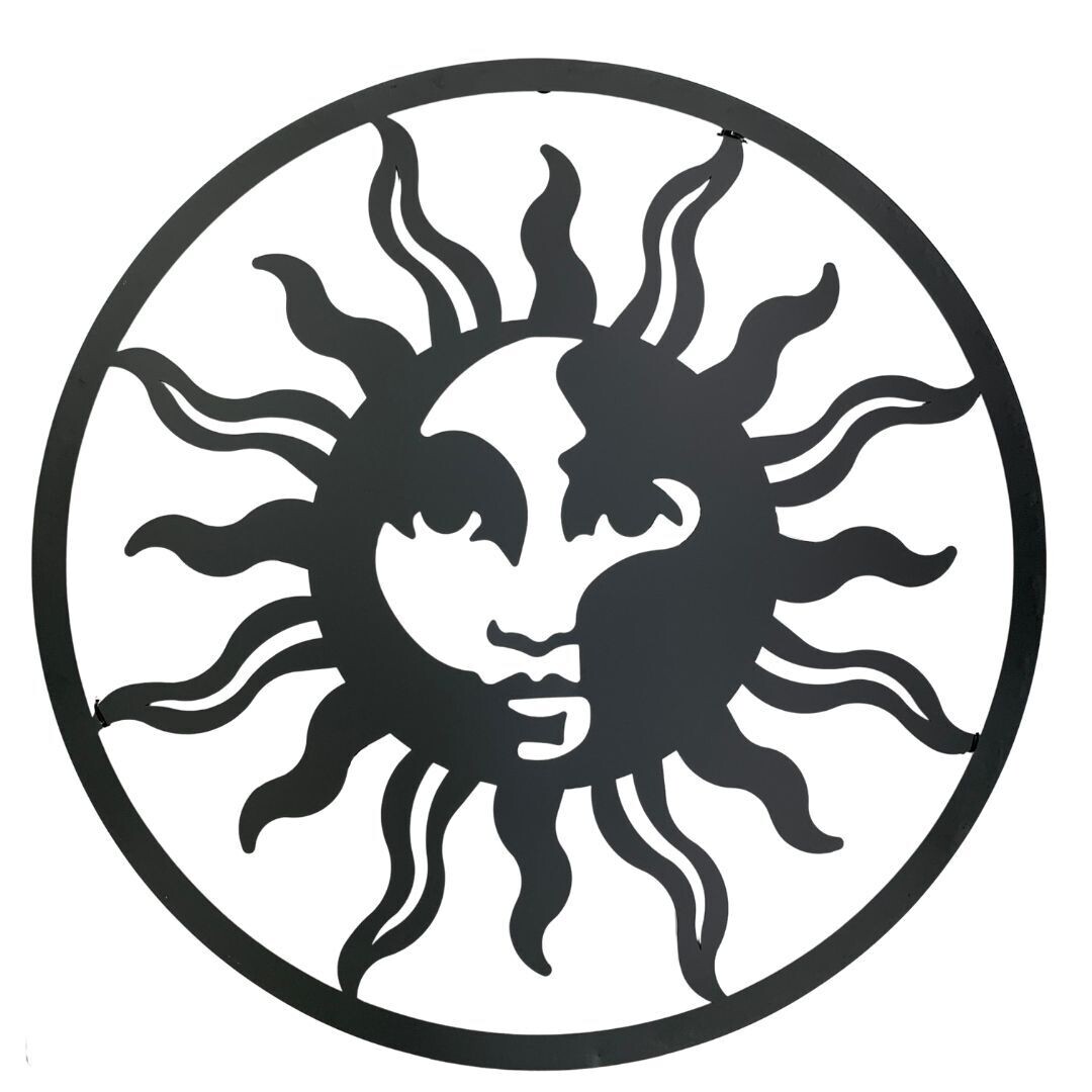 Metal Wall Art Sun Face Circle