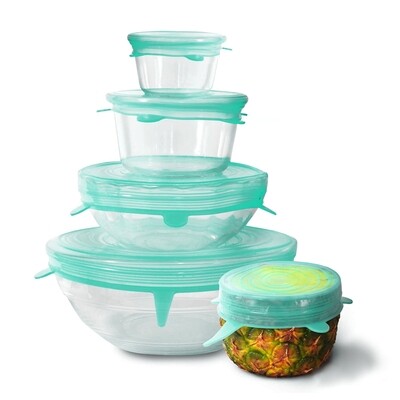 Silicone Stretch Lids 5pk Turquoise