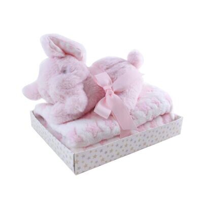 Blanket Elephant Pink Gift Box