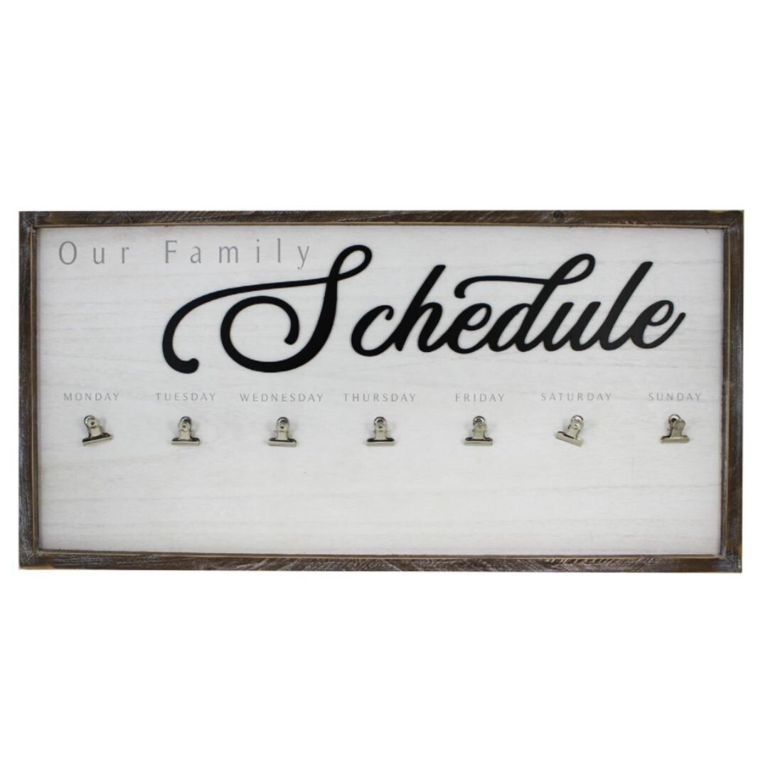 Wall Decor Schedule Wood Frame