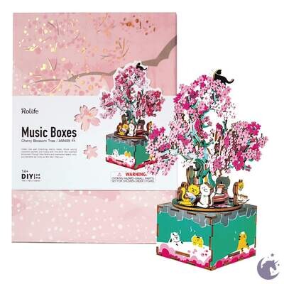 DIY Wooden Music Box Cherry Blossom Tree