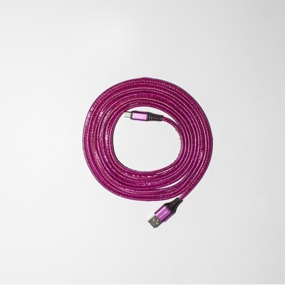 10ft Cord Micro USB Glitter Pink