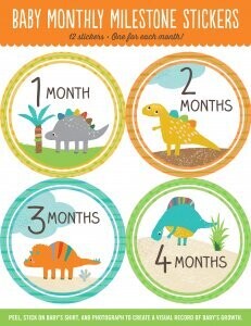Milestone Stickers Dinosaurs