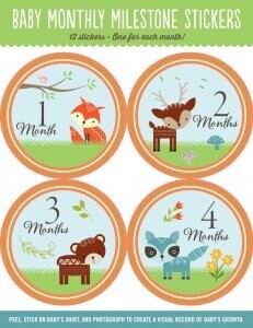 Milestone Stickers Woodland Friends
