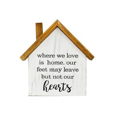 House Wood Block Hearts