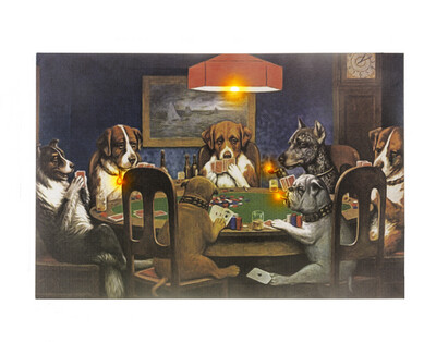 Canvas LED Dogs Playing Cards