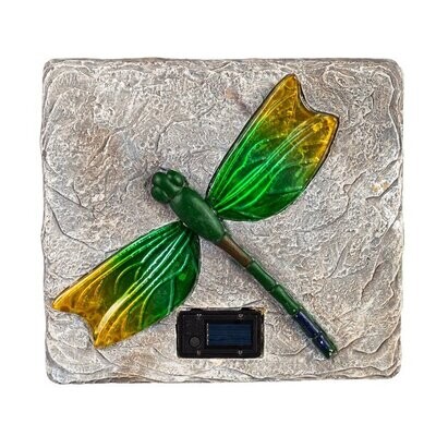 Garden Stone Solar Glass Dragonfly