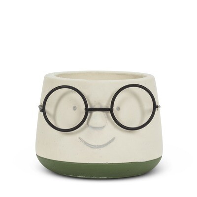Planter Face with Glasses Small