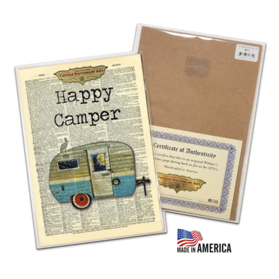 Dictionary Art Happy Camper