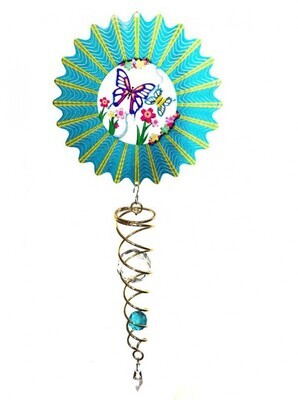Spinner with Crystals Butterfly Yellow/Blue