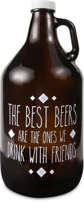Growler Glass 64oz Drink with Friends