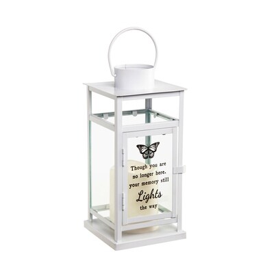 Lantern LED Candle and Memorial Sentiment