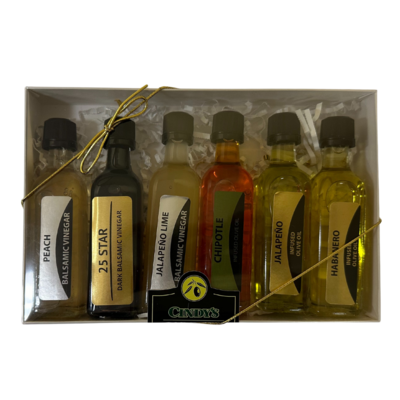 6 x 60ml HOT olive oil/balsamic gift pack
